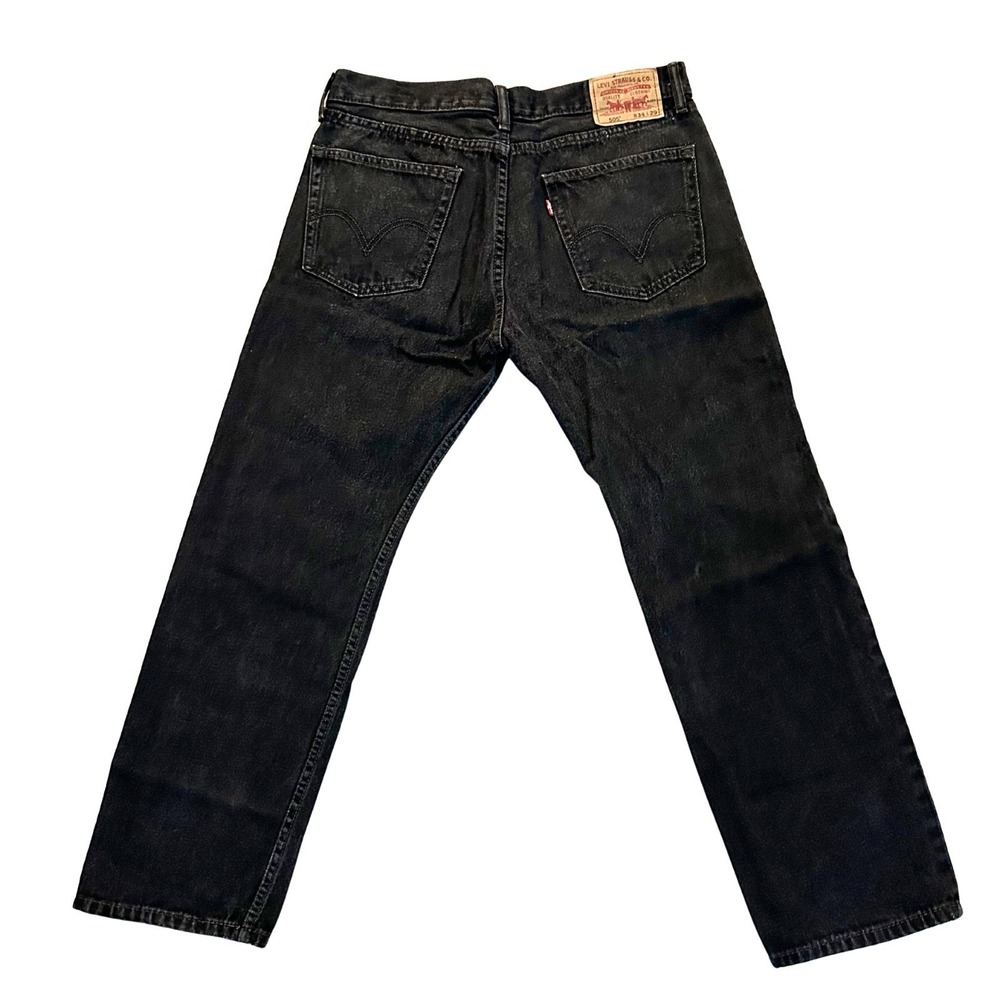 Levi's 505 Men's Jeans 34x29 Straight Leg Faded Black Denim Regular Fit Pants - Picture 3 of 14